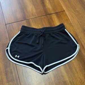 Under Armour Women's Black Shorts with White Logo